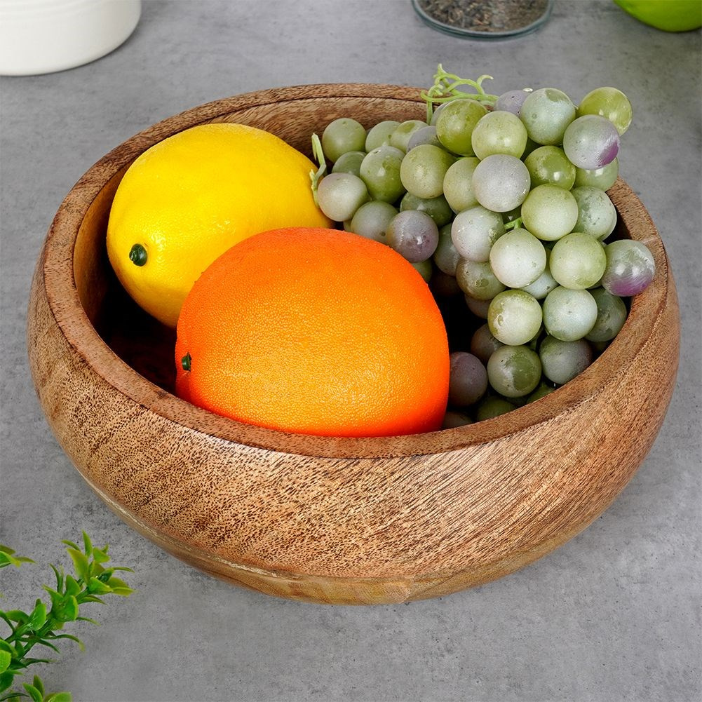 Holzschale | Servierschale | Holzschüssel für Trockenobst Salat Snacks  dekorativ aus Mangoholz 18,5 cm 900 ml - sklep internetowy