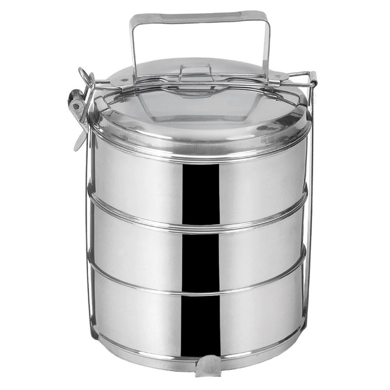 Tragbarer Lebensmittelbehälter Mehrzweck-Kochgeschirr Camping-Kochgeschirr Thermobehälter 3-stufig 3x1,3 L