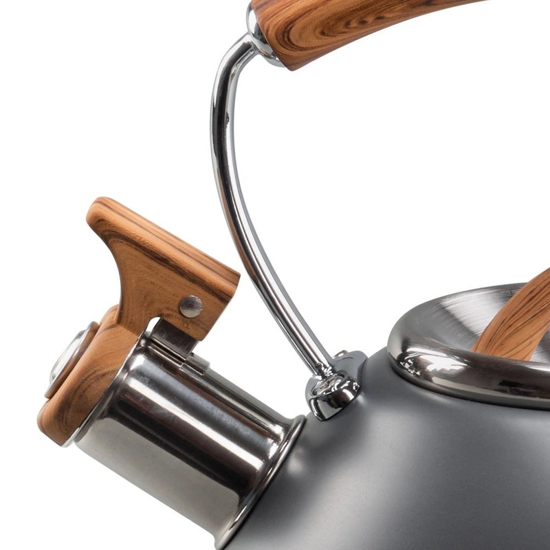 ORION GREY kettle brown handle with whistle GAS INDUCTION 2,5L