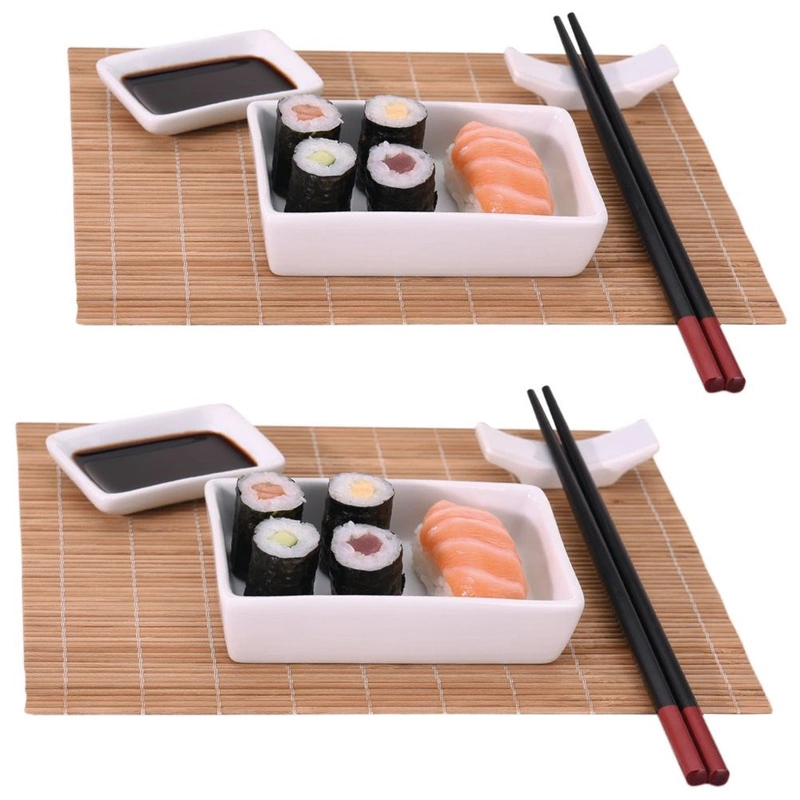 Servierset Servierbrett Sushi-Servierset Set zum Servieren von SUSHI Snacks Vorspeisen 12-teilig