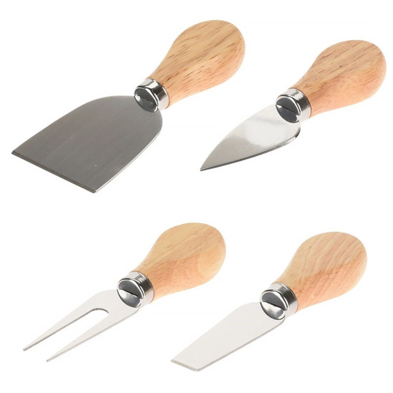 Zestaw stalowych noży noże nożyki do sera nożyków do krojenia porcjowania komplet 4 sztuki
